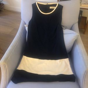 Trina Turk Navy and White Sleeveless Dress